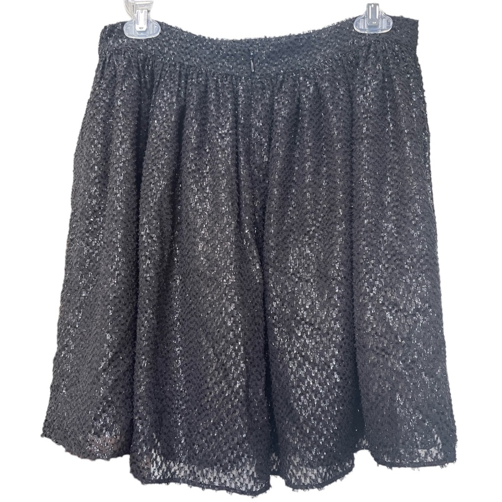 MICHAEL Michael Kors Black Silk Blend Sequin Flare Skirt Women's Size 8
